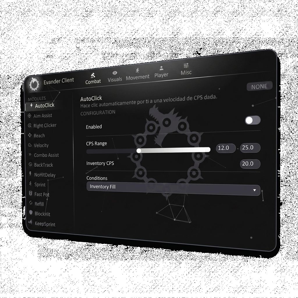 Evander Client Menu